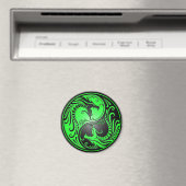Aimant Yin Yang Dragons, vert et noir (In Situ (Lave-vaisselle))