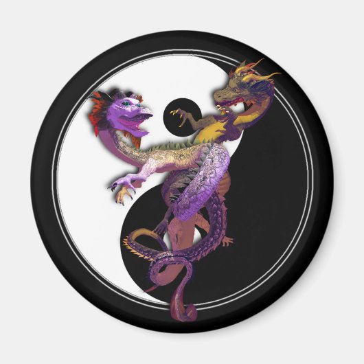 Aimant Yin Yang et les dragons Danse de l'Amour (Devant)