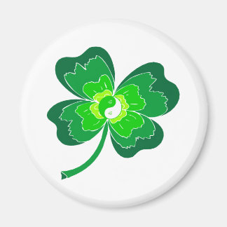 Aimant Yin Yang Four Leaf Clover