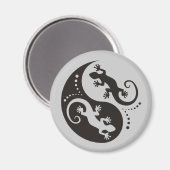 Aimant YIN & YANG Geckos black + your background & idea (Recto/Verso)
