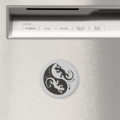 Aimant YIN & YANG Geckos black + your background & idea (In Situ (Lave-vaisselle))