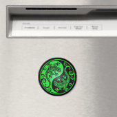 Aimant Yin Yang Geckos vert et noir (In Situ (Lave-vaisselle))