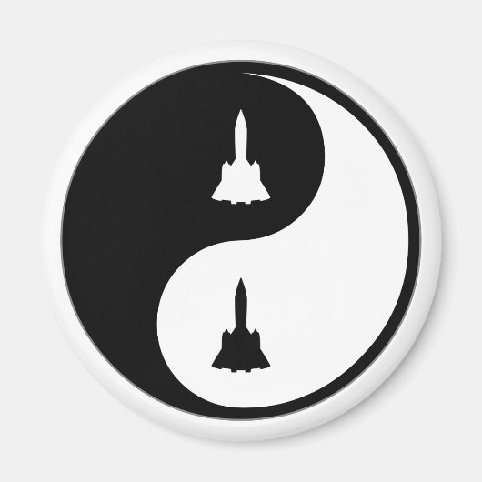 Aimant Yin Yang génie aérospatial (Devant)