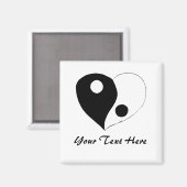 Aimant Yin Yang Heart (B/W) (Recto/Verso)