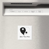 Aimant Yin Yang Heart (B/W) (In Situ (Lave-vaisselle))