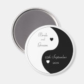Aimant Yin Yang Heart Enregistrer La Date Mariage (Recto/Verso)