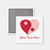 Aimant Yin Yang Heart (Rouge/Rose) (Recto/Verso)