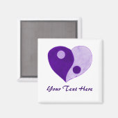 Aimant Yin Yang Heart (Violet/Lilac) (Recto/Verso)