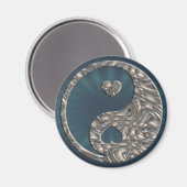 Aimant Yin & Yang / Hearts SILVER (Recto/Verso)