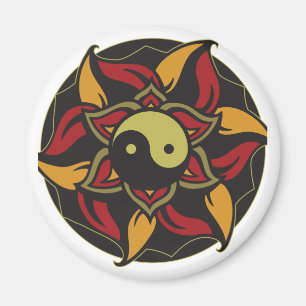 Aimant Yin Yang Lotus de floraison