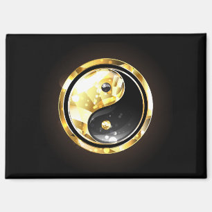Aimant Yin Yang or sur noir