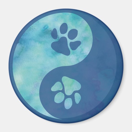 Aimant Yin Yang Paw Blue (Devant)