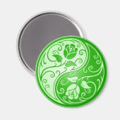 Aimant Yin Yang Roses, vert (Recto/Verso)