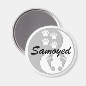 Aimant yin yang samoyed (Recto/Verso)