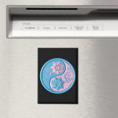 Aimant Yin Yang sarcelle et rose (In Situ (Lave-vaisselle))
