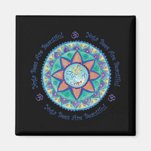 Aimant Yoga Bees Om Mandala (Devant)