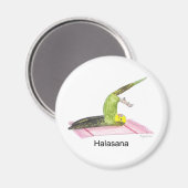 Aimant Yoga de perruque, Pose basse (avec texte) (Recto/Verso)