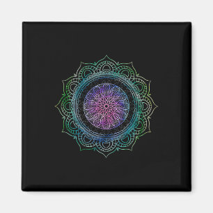 Aimant Yoga Géométrie Sacrée Art Boho Flux Spirituel Yogi
