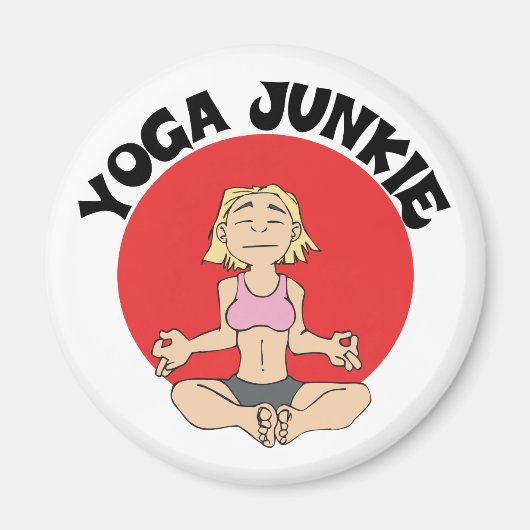 Aimant Yoga Junkie Cadeau (Devant)