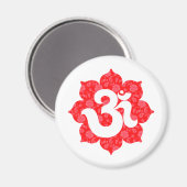 Aimant Yoga Om à Lotus Red (Recto/Verso)