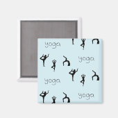 Aimant Yoga pose et texte motif sur bleu (Recto/Verso)