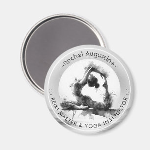 Aimant Yoga Reiki à une jambe King Pigeon Pose Aquarelle