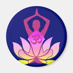 Aimant Yoga spirituel de fleur d'OM Namaste Lotus sur le
