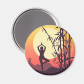 Aimant Yoga Sunset Love (Recto/Verso)