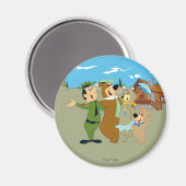 Aimant Yogi Ours et amis Accueil chaleureux (Recto/Verso)