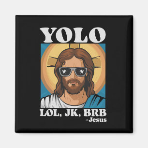 Aimant YOLO LOL MDR À+ Jésus drôle de Pâques