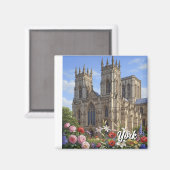 Aimant York Minster England Flowers (Recto/Verso)