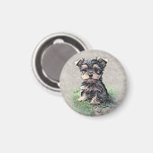 Aimant Yorkie, Chiot, animal de compagnie (Recto/Verso)