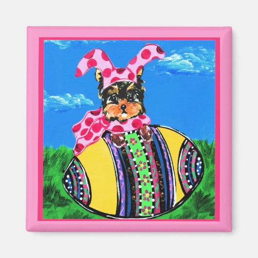 Aimant Yorkie Poo de Pâques (Devant)