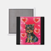 Aimant Yorkie Poo Saint-Valentin (Recto/Verso)