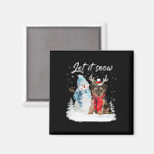 Aimant Yorkipoa Père Noël Chien Noël Snowman Noël Pajama  (Recto/Verso)