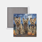 Aimant Yorkipoo Halloween Épouvantable (Recto/Verso)