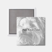 Aimant Yorkshire noir et blanc Terrier Yorkie (Recto/Verso)