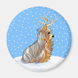 Aimant Yorkshire Terrier Christmas Reindeer