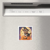 Aimant Yorkshire terrier citrouille d'Halloween (In Situ (Lave-vaisselle))