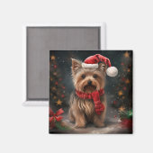 Aimant Yorkshire Terrier Dog dans la neige Noël (Recto/Verso)