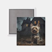 Aimant Yorkshire Terrier Halloween Épouvantable (Recto/Verso)