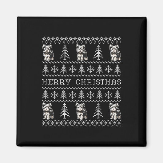 Aimant Yorkshire Terrier laide de Noël Sweat Funny Chien (Devant)