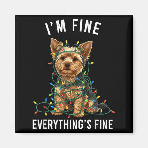 Aimant Yorkshire Terrier Noël Je vais bien Tout va bien