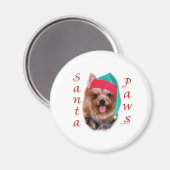 Aimant Yorkshire Terrier Père Noël Paws (Recto/Verso)