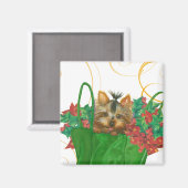 Aimant Yorkshire Terrier Puppy voeux de Noël (Recto/Verso)