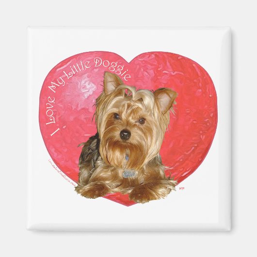 Aimant Yorkshire Terrier Saint-Valentin (Devant)