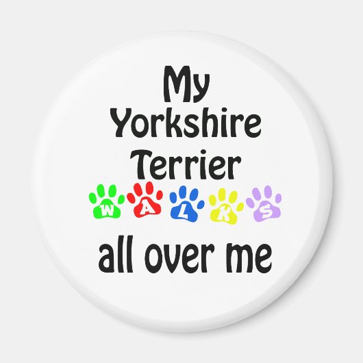 Aimant Yorkshire Terrier Walks Design (Devant)