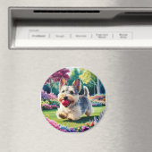 Aimant Yorshire Terrier Chiot Jouant dans le parc (In Situ (Lave-vaisselle))