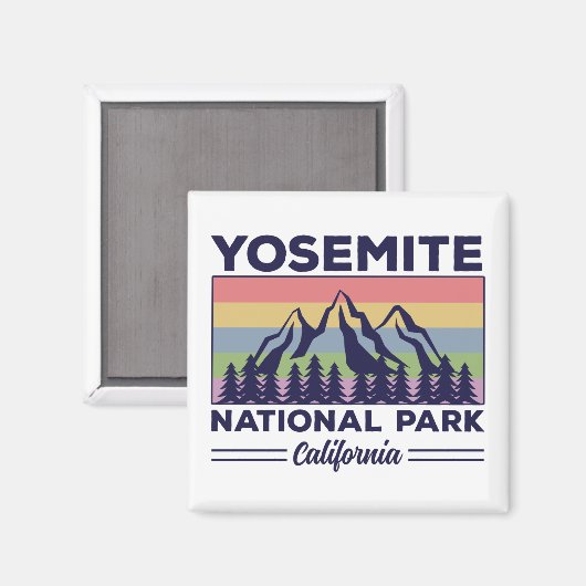 Aimant Yosemite National Park California Retro Randonnée (Recto/Verso)