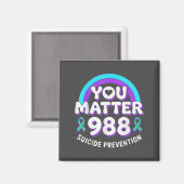 Aimant You 988 Suicide Prevention Awareness Rainbow Ribbo (Recto/Verso)